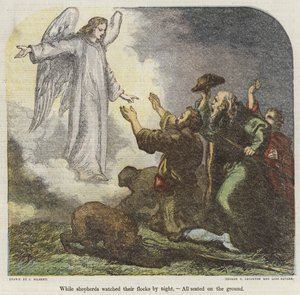 Tandis que les bergers gardaient leurs troupeaux la nuit, tous assis par terre - John Gilbert